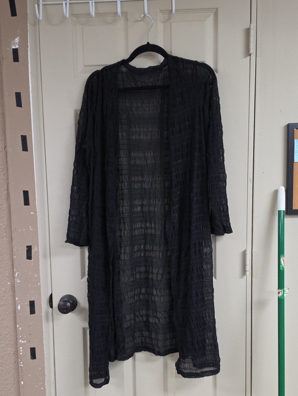 Cover Up Sheer Black Open Front